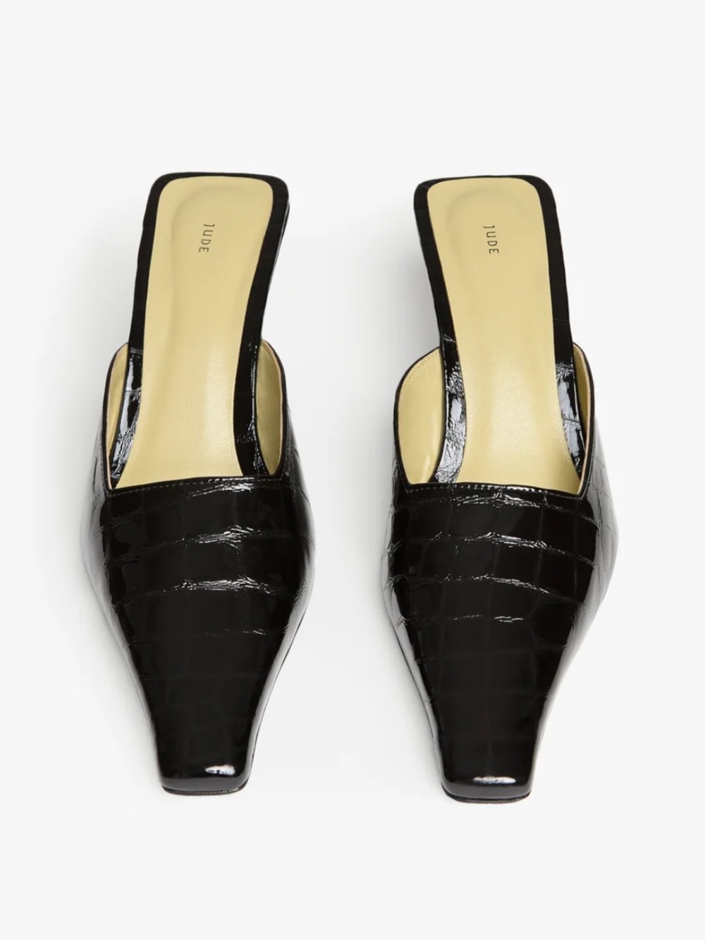 Jude crock embossed iris mules square